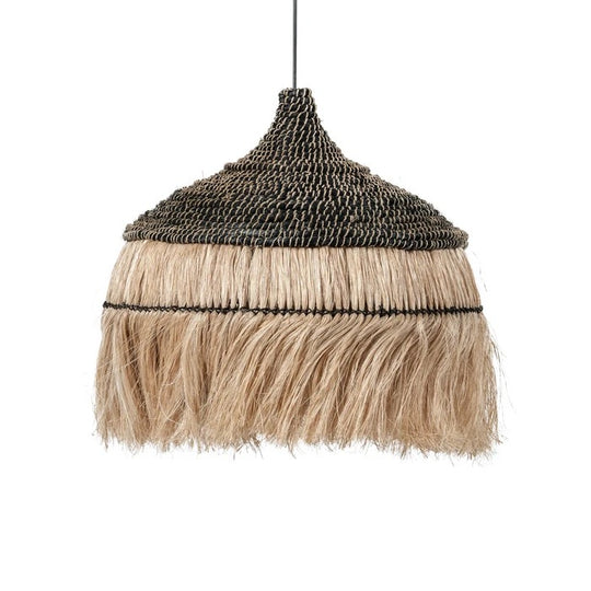 Allasio hanglamp - zwart naturel abaca - ⌀ 50 cm